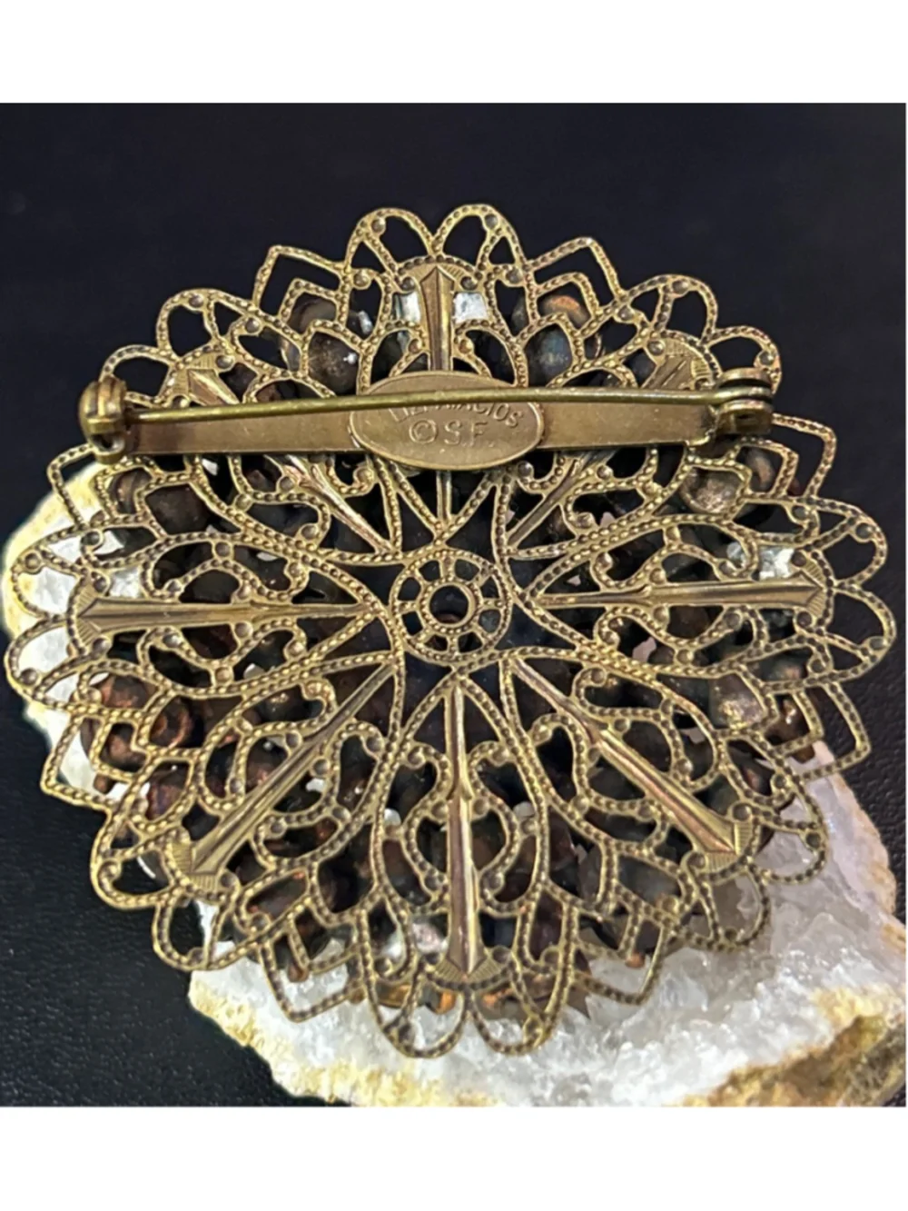 Women's Liz Palacios Red Rhinestone Brooch One Size - Picture 2 of 4